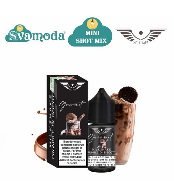 HOLY VAPE GOURMET MILKSHAKE E CRUMBLE DI BISCOTTO MINI SHOT MIX 10ML +20