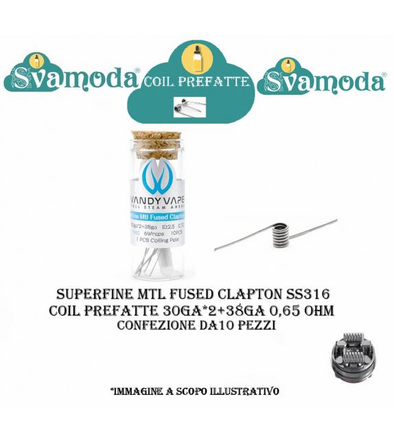 SVAMODA COIL PREFATTA SS316 SUPERFINE MTL FUSED CLAPTON 0,65 OHM