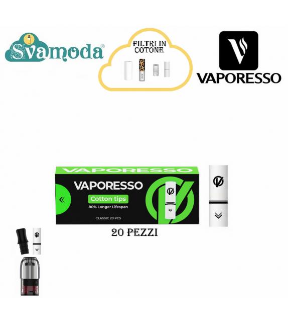 VAPORESSO FILTRI IN COTONE BIANCHI ECO ONE T-POD (20Pz)