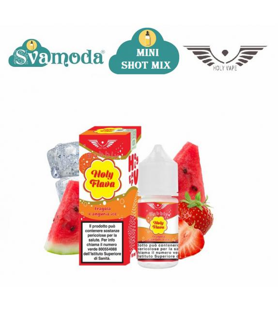 HOLY VAPE FLAVA FRAGOLA E ANGURIA ICE MINI SHOT MIX 10ML +20