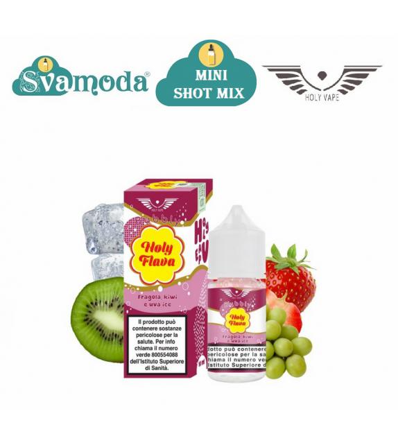 HOLY VAPE FLAVA FRAGOLA KIWI E UVA ICE MINI SHOT MIX 10ML +20