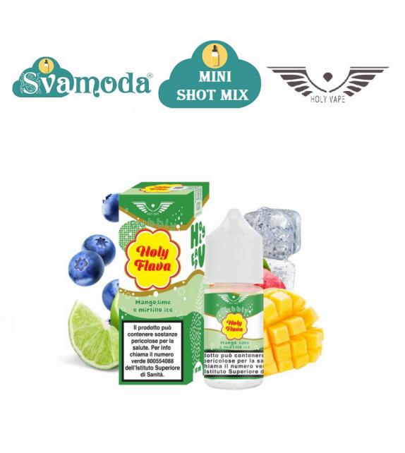 HOLY VAPE FLAVA MANGO LIME E MIRTILLO ICE MINI SHOT MIX 10ML +20