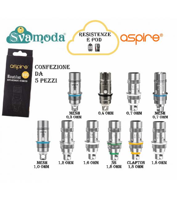 ASPIRE NAUTILUS BVC RESISTENZA CONFEZIONE 5 PZ
