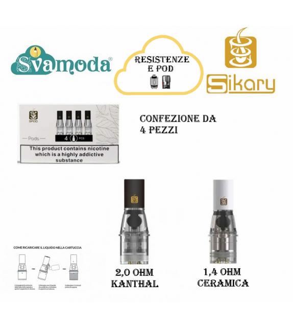 SIKARY SPOD RICARICA LATERALE POD CONFEZIONE 4 PZ