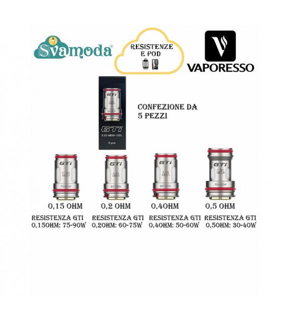 VAPORESSO GTI MESH RESISTENZA CONFEZIONE 5 PZ