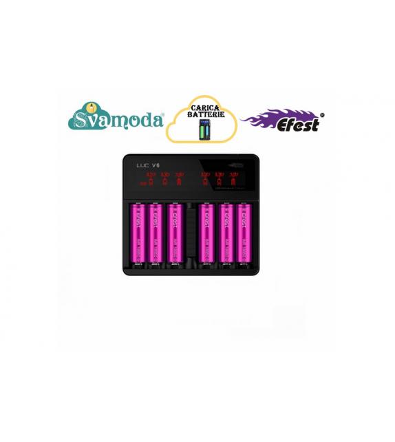 EFEST LUC V6 LCD & USB 6 SLOTS CHARGER CARICABATTERIE