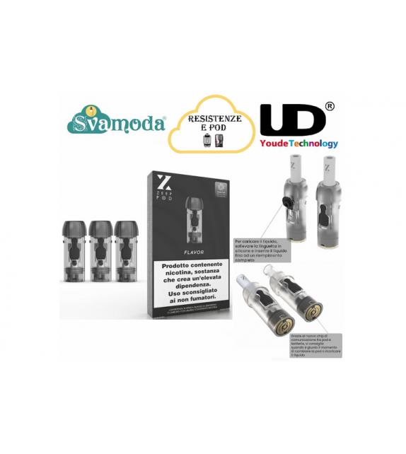 UD YOUDE TECNHOLOGY ZEEP 2 POD OPEN FUME' SS 1,2 OHM (3Pz)