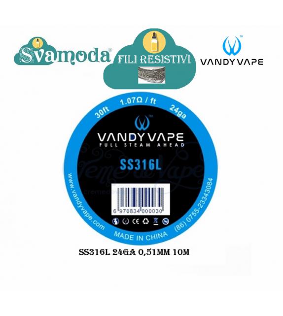 VANDY VAPE FILO RESISTIVO SS316L 24GA 0,51MM