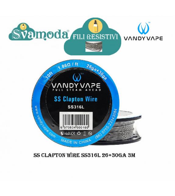 VANDY VAPE FILO RESISTIVO SS CLAPTON WIRE SS316L 26GA+30GA