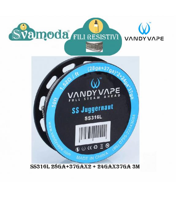 ANDY VAPE FILO RESISTIVO SS JUGGERNAUT SS316L (28GA+37GA)x2+24GAx37GAV
