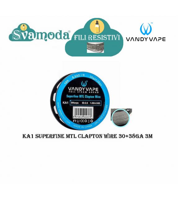VANDY VAPE FILO RESISTIVO KA1 SUPERFINE MTL FUSED CLAPTON WIRE 30GA+38GA