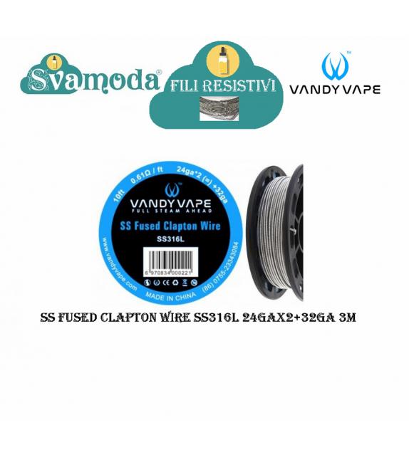 VANDY VAPE FILO RESISTIVO SS FUSED CLAPTON WIRE SS316L 24GAx2+32GA